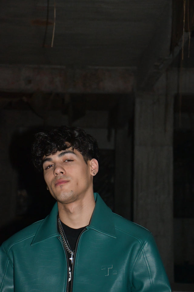 Verdant Croc Leather Jacket