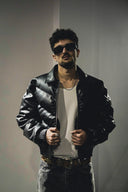 Noir Panel Leather Jacket