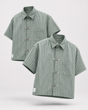 Pinstripe clasp shirt