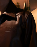 Mocha Aero Cropped Leather Jacket