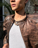 Vintage Brown Crackle Pure Leather Jacket