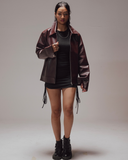 Mocha Aero Cropped Leather Jacket
