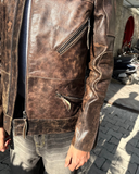Vintage Brown Crackle Pure Leather Jacket
