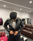 Clasp Leather Jacket