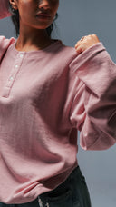 PINK HENLEY TEE