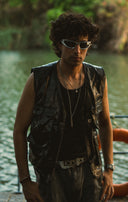 Utility 5 Pocket Leather Vest ( T.NOIR )