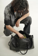 Leather Duffle Bag - T.NOIR